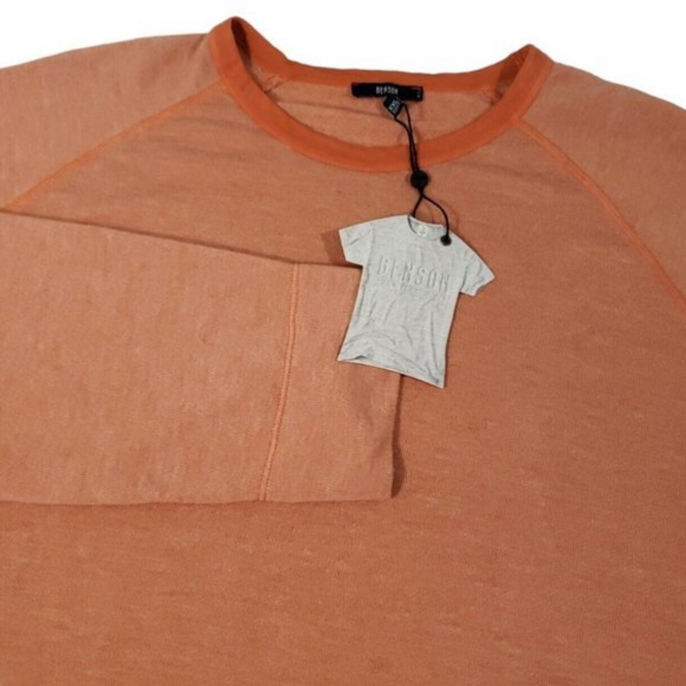 Benson NYC French Terry Crew Lightweight Sweater‎ Pullover Shirt Mens XXL Orange